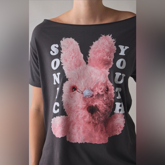 NWT DAY Sonic Youth graphic off-the-shoulder oversized tee / NEW - Picture 15 of 16